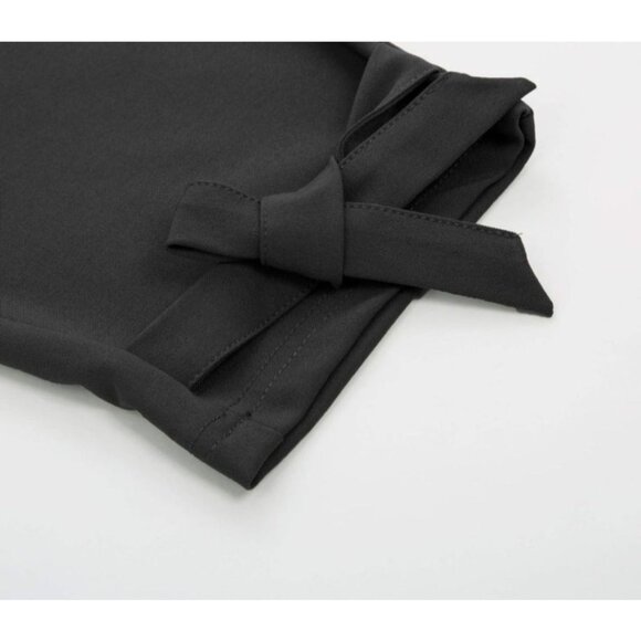 Grace Karin Womens Small High Waist Elegant Casual Pants With Belt & Ankle Tie - Picture 3 of 13